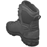 rear angle of black lowa breacher mid boot