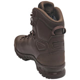 rear angle of brown lowa breacher gtx waterproof mid boot