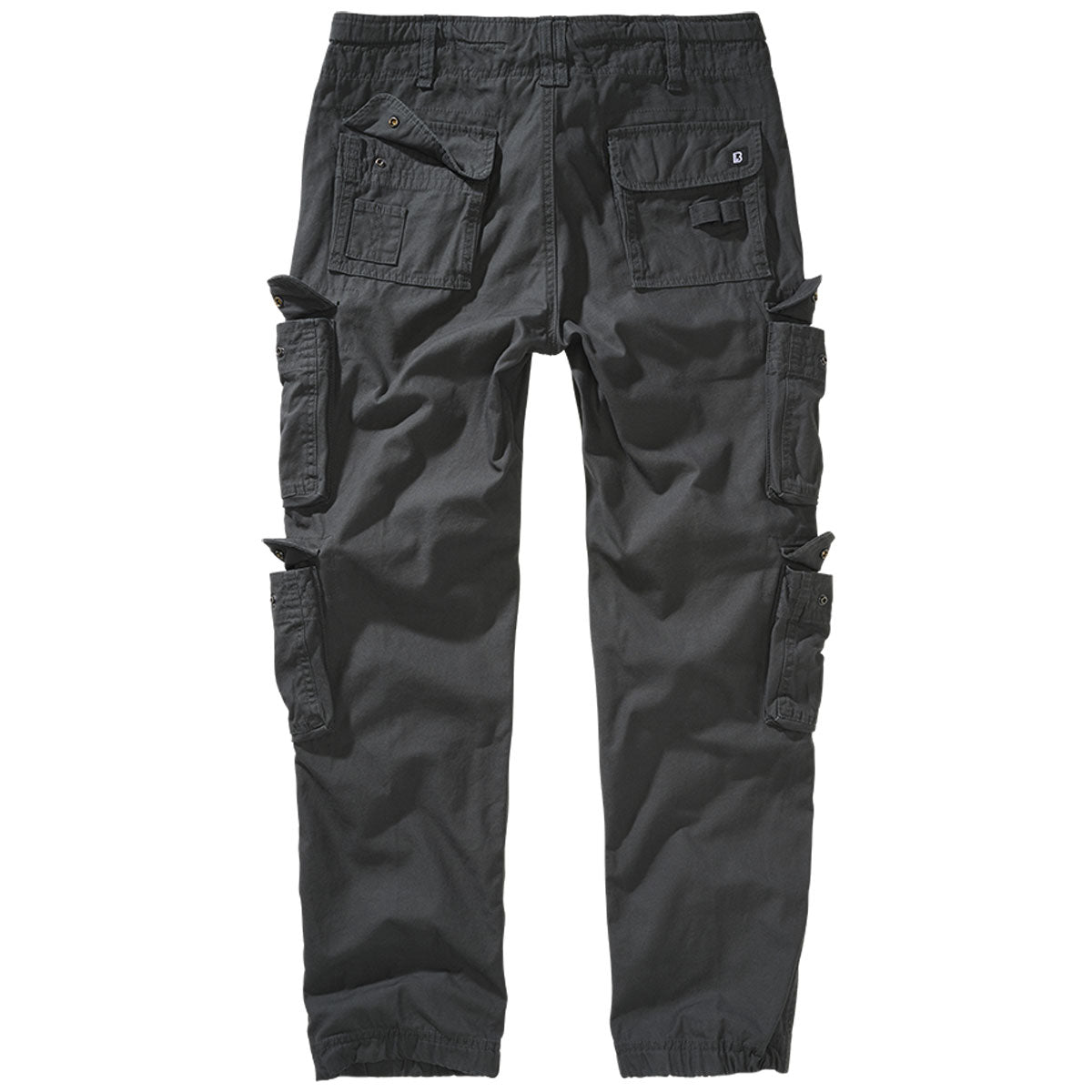 rear of anthracite brandit pure slim fit cargo trousers