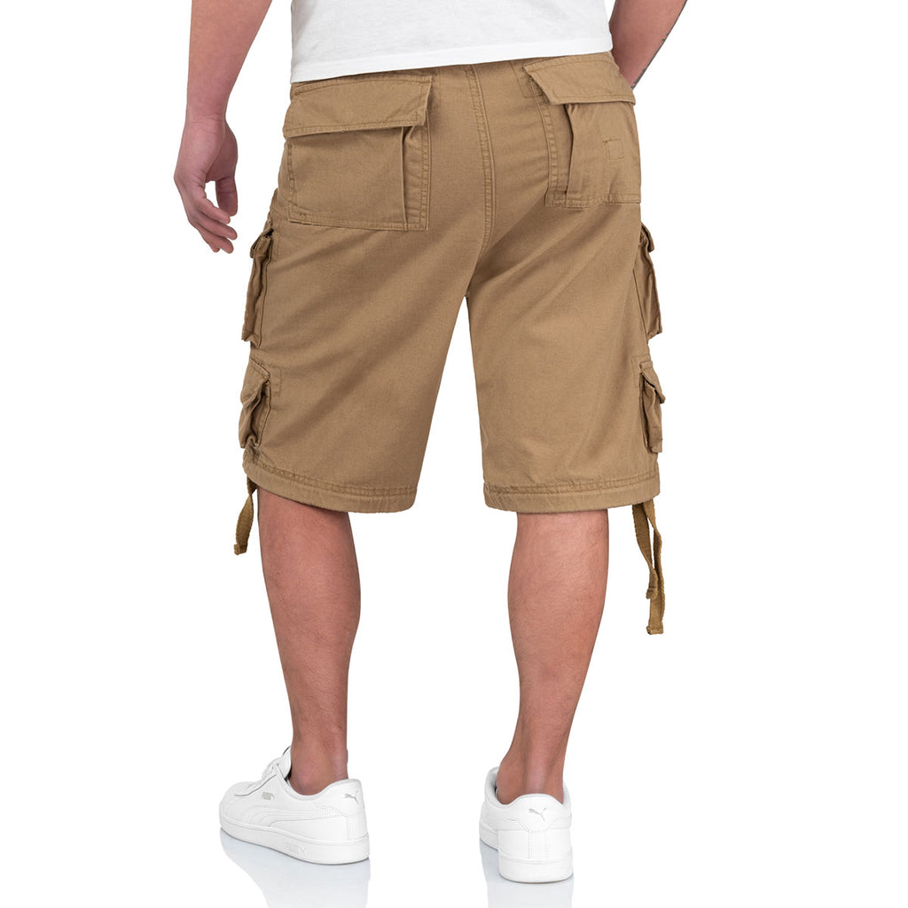 Mens Surplus Division Cargo Shorts Beige - Free UK Delivery