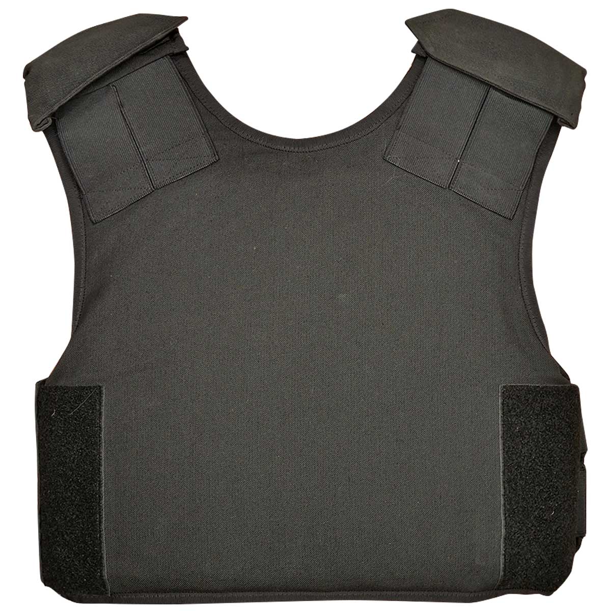 rear of black highmark overt used stab vest bulletproof body armour