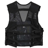 rear of btp black camo kombat kids assault vest