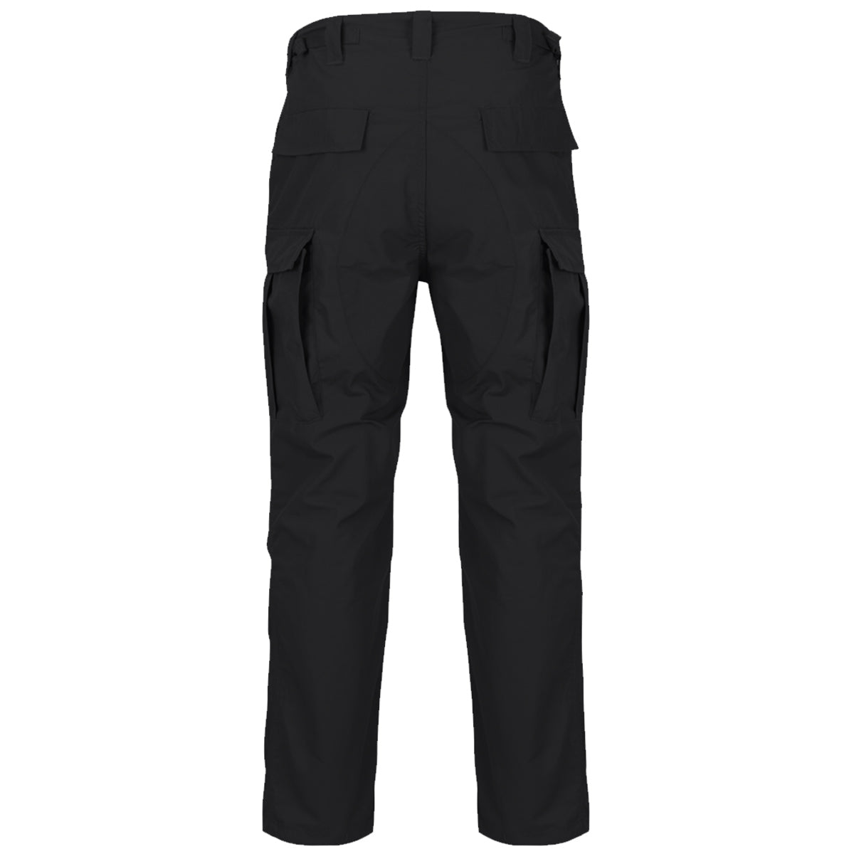 rear of helikon bdu mk2 black trousers with reinforced seat