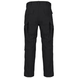 rear of helikon bdu mk2 black trousers with reinforced seat