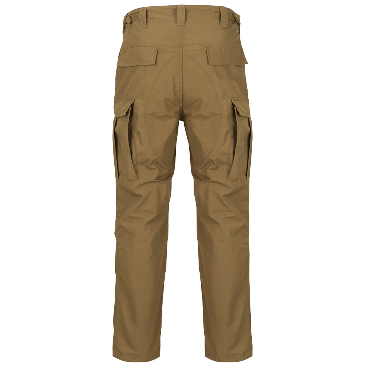 rear of helikon bdu mk2 coyote trousers with reinforced seat