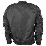 rear of mfh black us ma1 airforce flight jacket