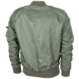 rear of mfh olive drab us ma1 airforce flight jacket