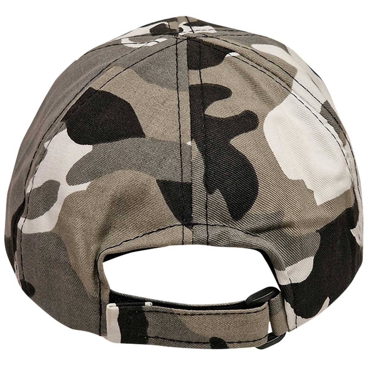 rear of urban camo kombat kids baseball cap