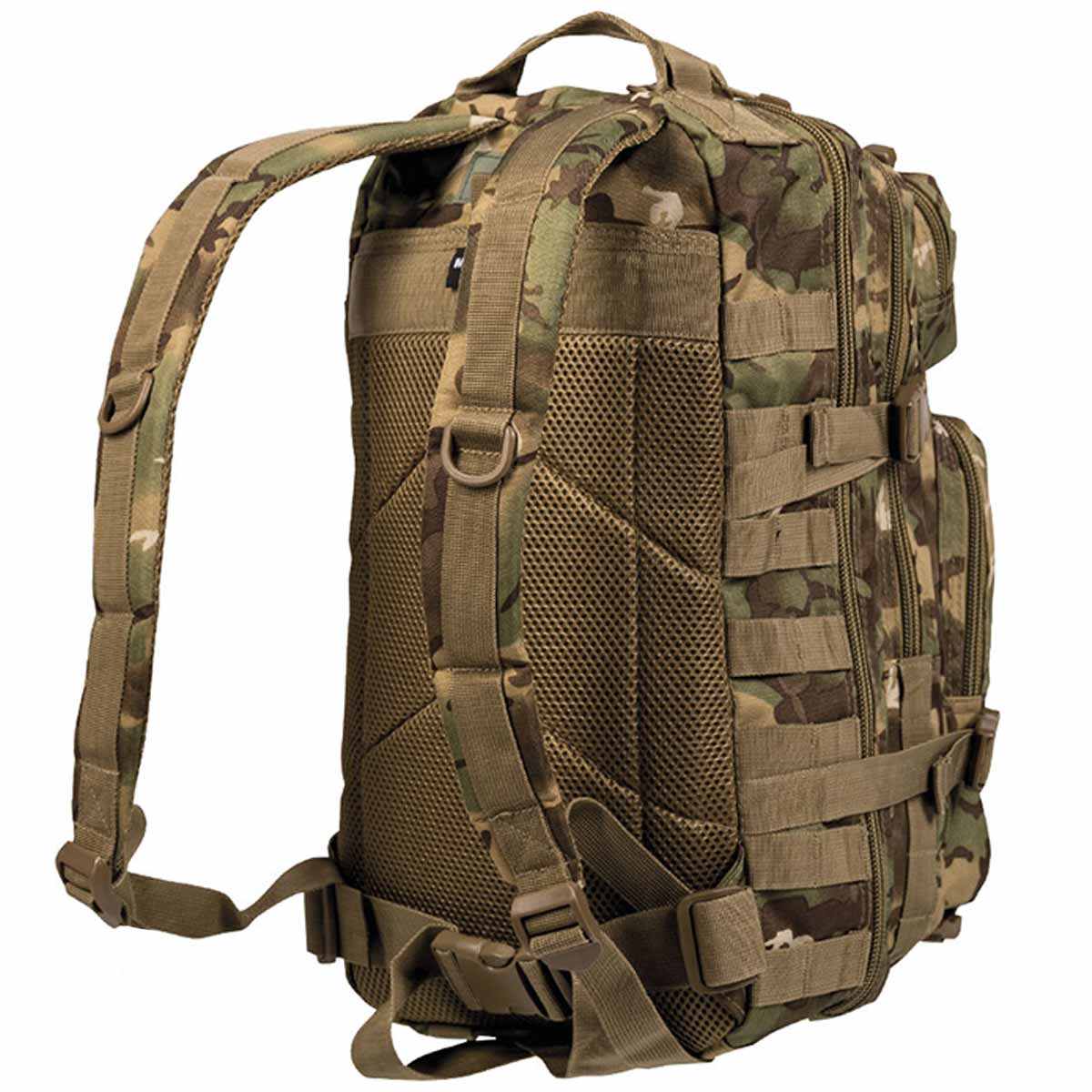 rear of woodland arid mil tec molle assault pack 20l