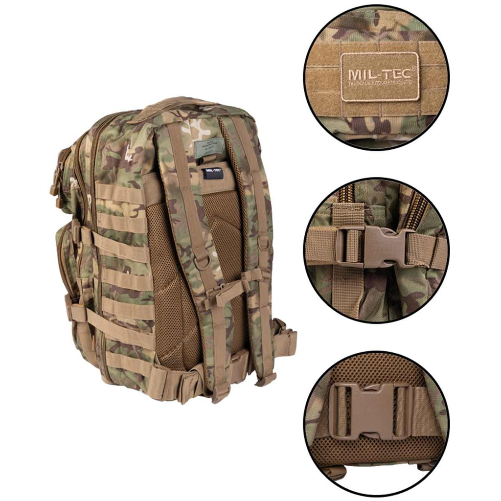 Mil-Tec MOLLE Assault Pack 36L Woodland Arid | Military Kit