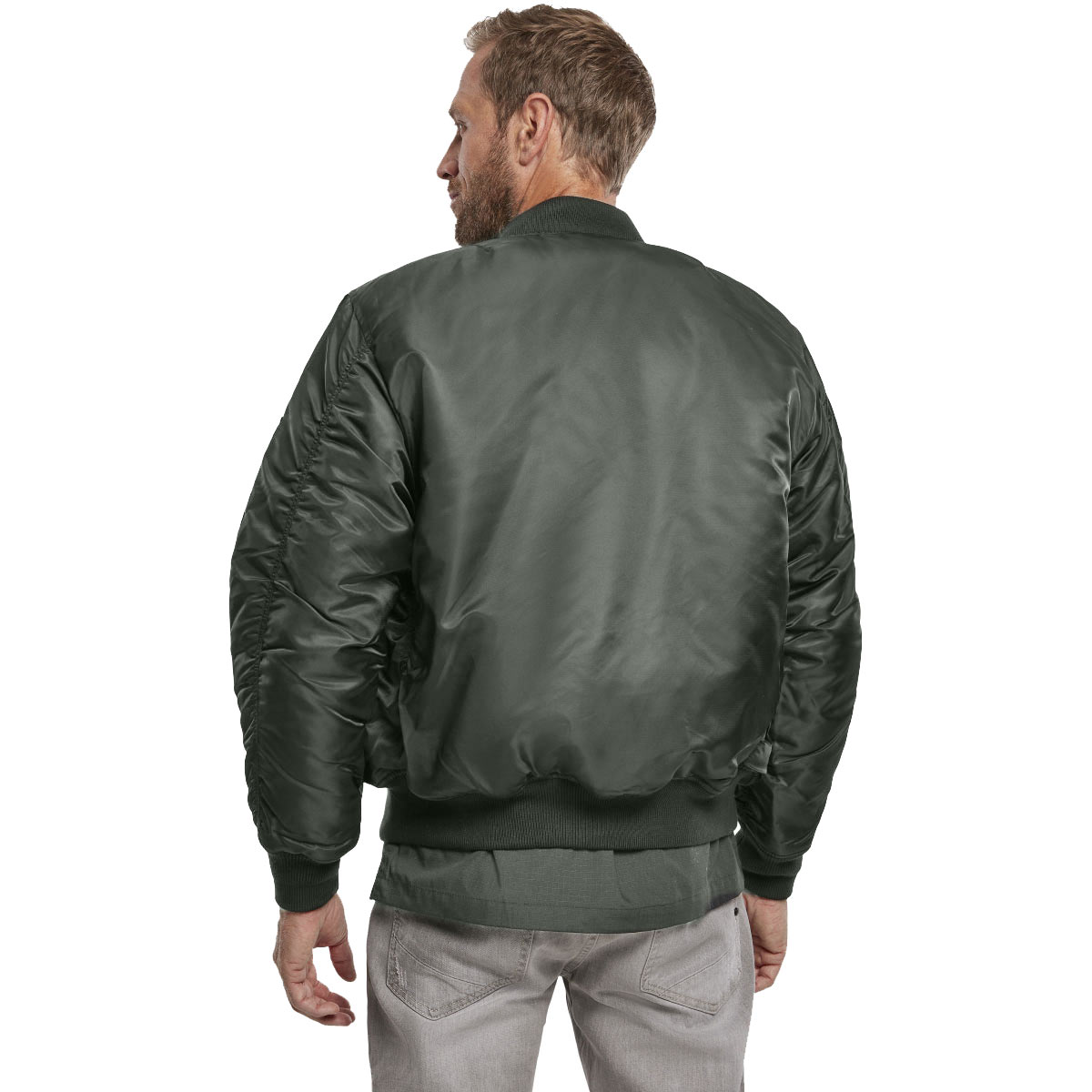 rear view of brandit anthracite grey ma1 bomber jacket