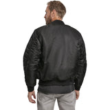 rear view of brandit black ma1 bomber jacket