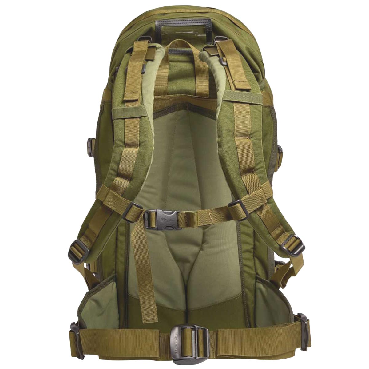 rear view of green berghaus mmps centurio 45 litre iv fa rucksack