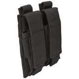 side angle of black mil tec double pistol ammo pouch
