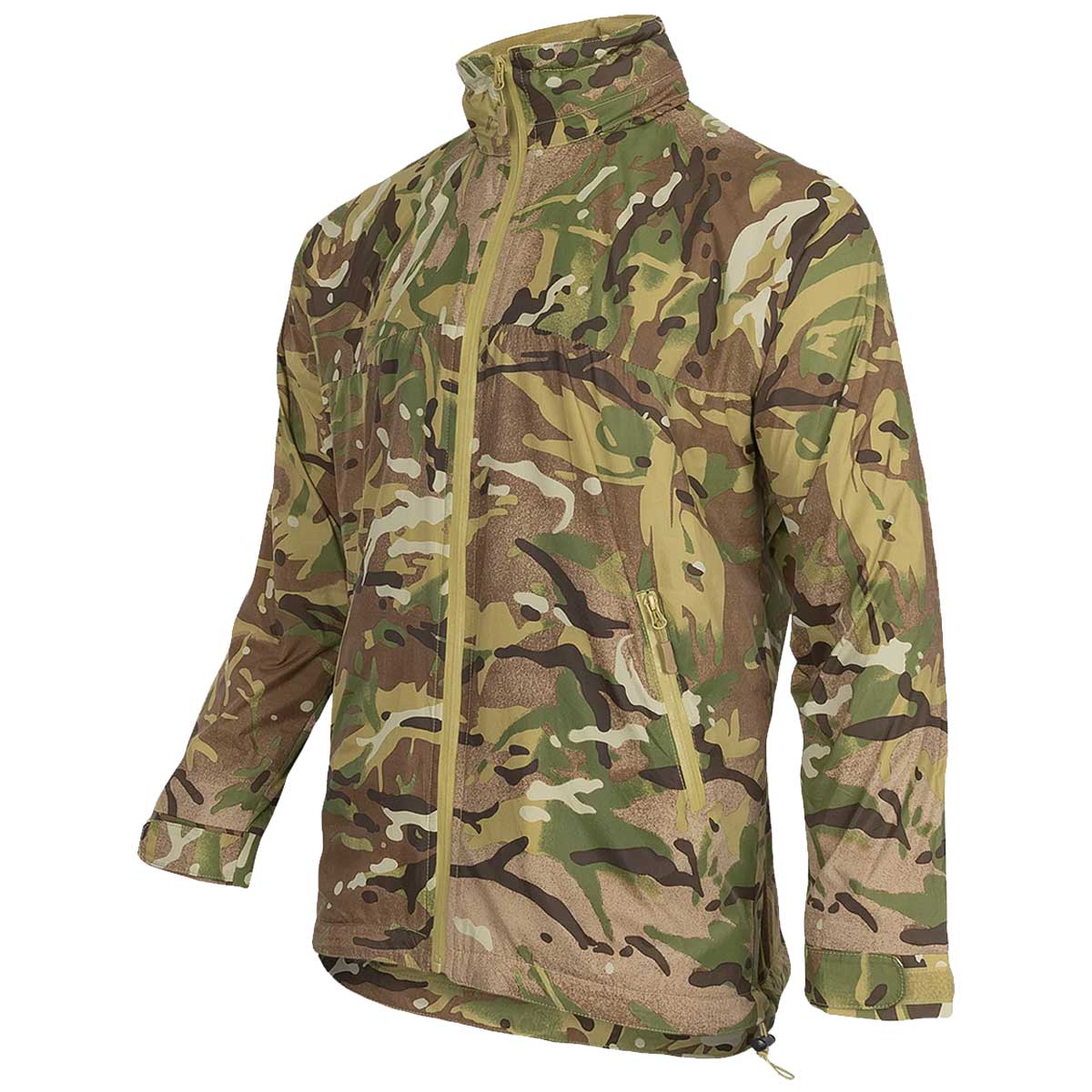 side angle of highlander camouflage halo full zip jacket