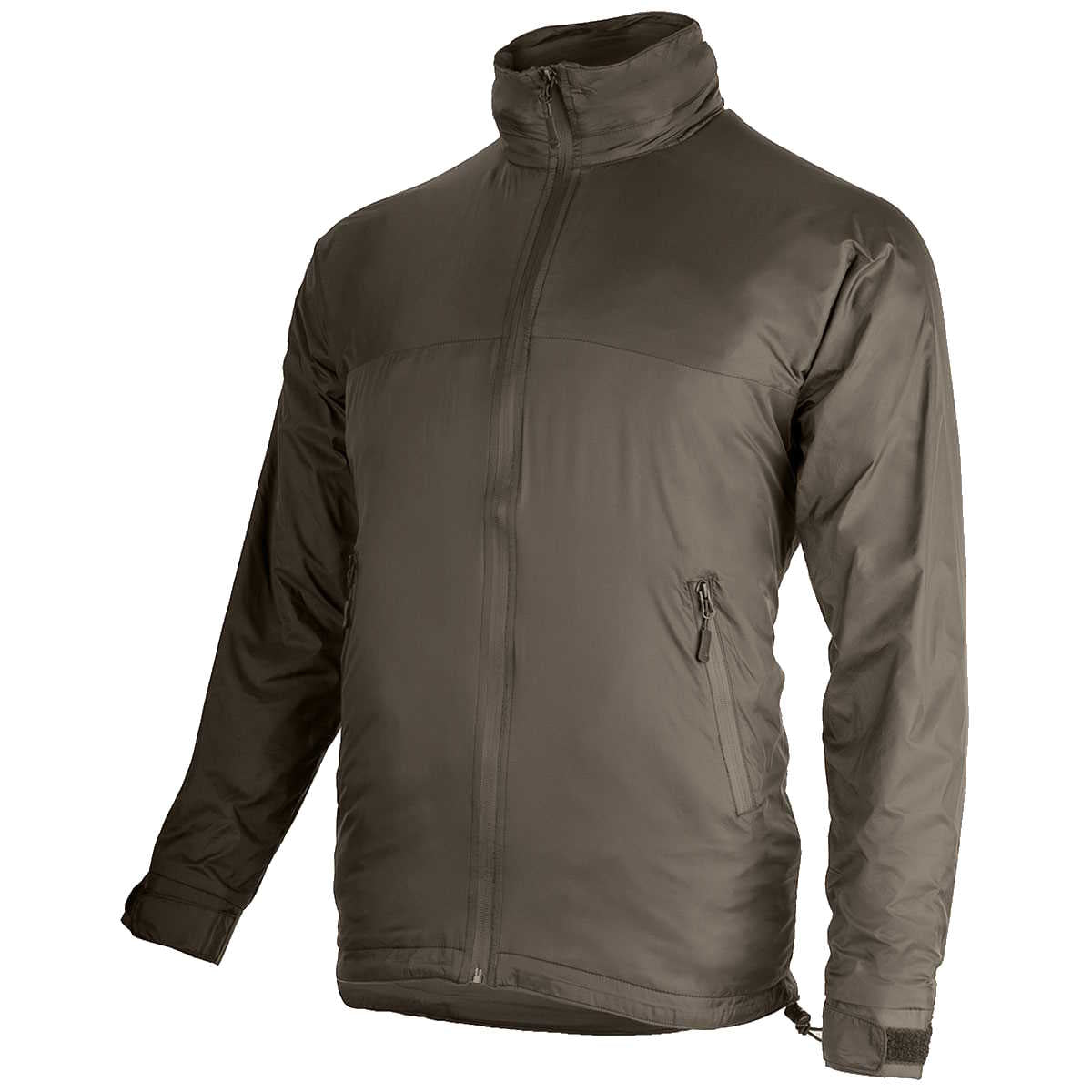 side angle of highlander ranger green halo full zip jacket