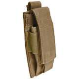 side angle of mil tec single pistol ammo pouch coyote