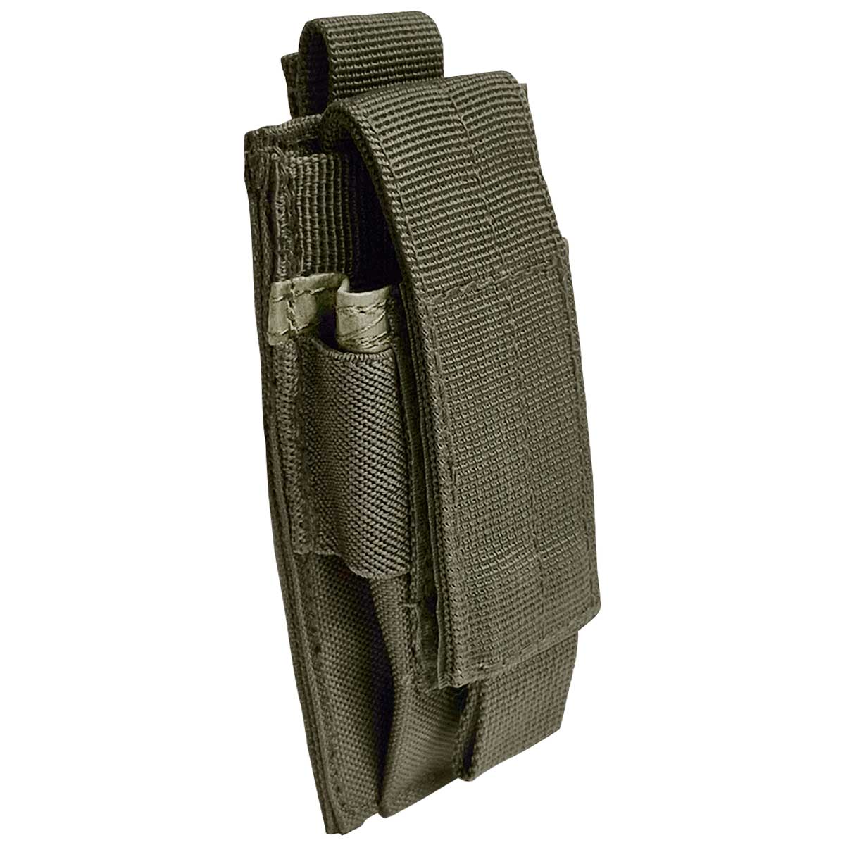 side-angle-of-milsingle pistol ammo pouch olive green