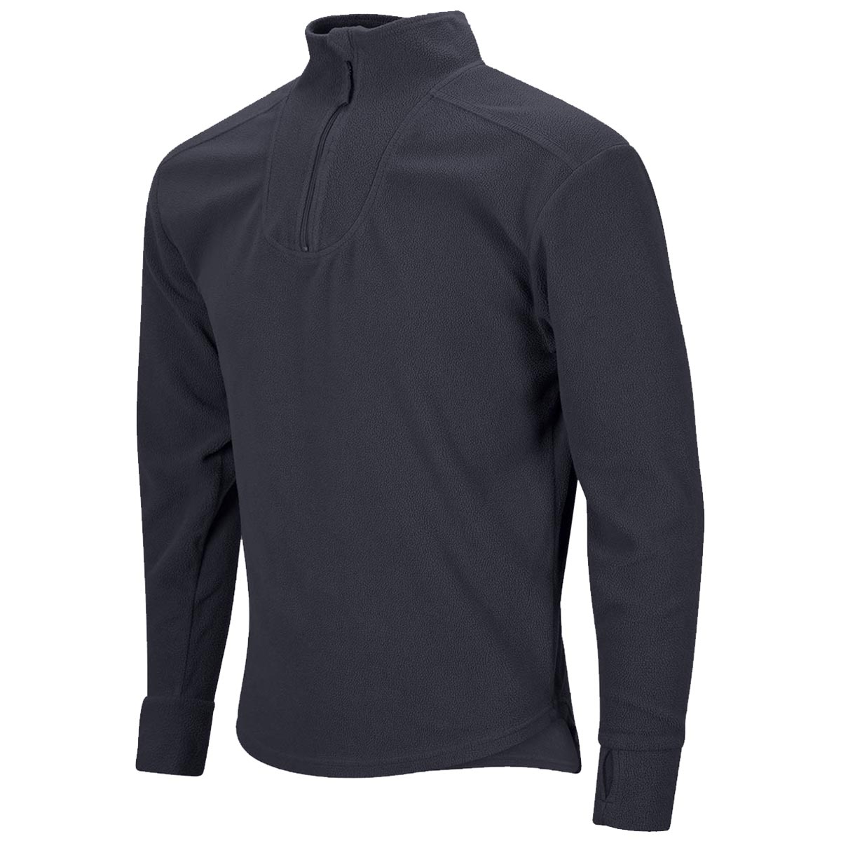 side angle of navy blue army pcs thermal fleece undershirt