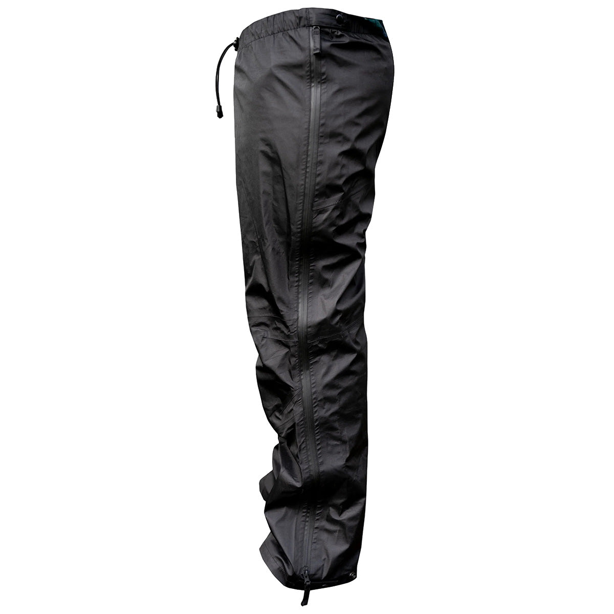 side view of black highlander typhoon waterproof trousers