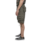 side view of brandit olive urban legend shorts