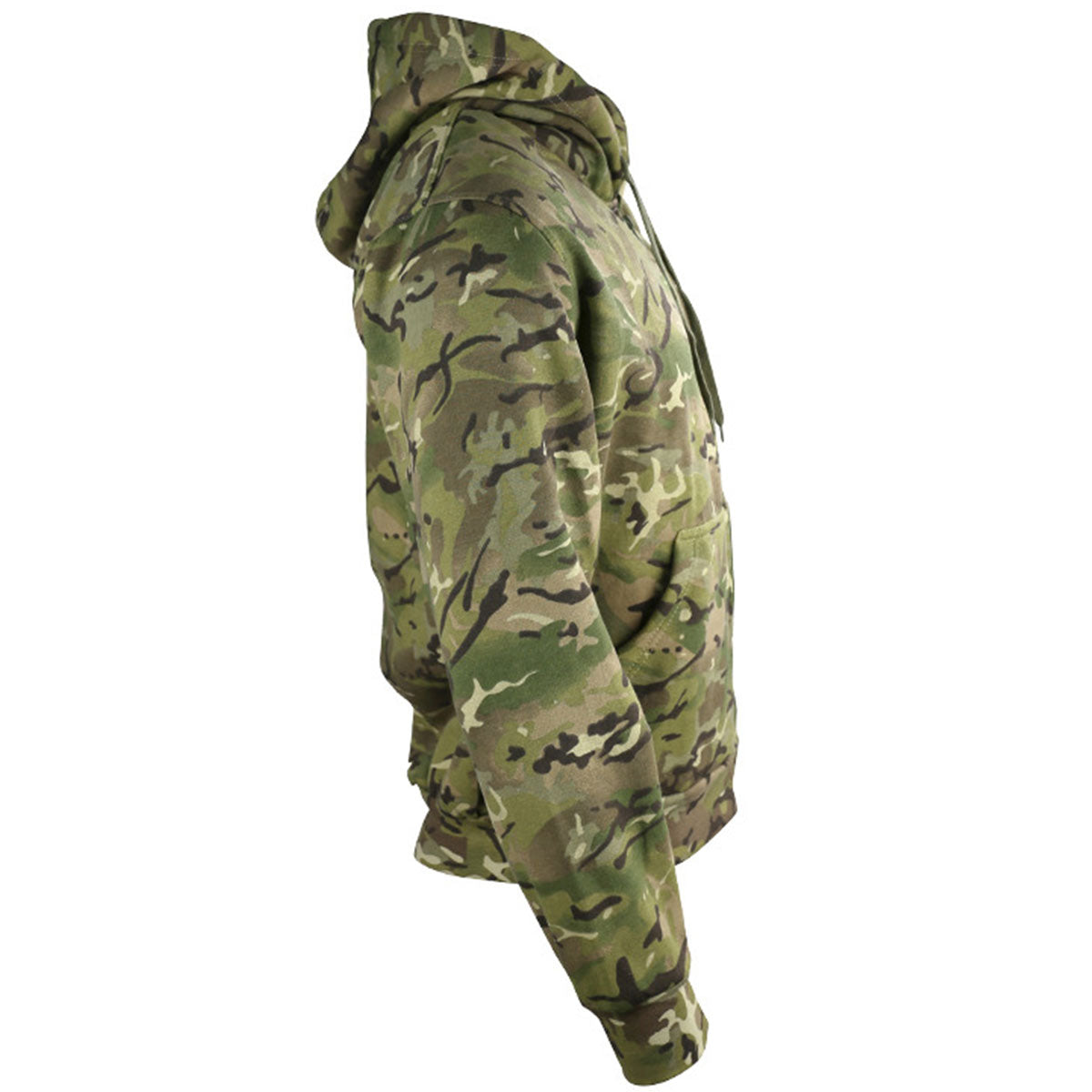 side view of kombat hoodie btp camo