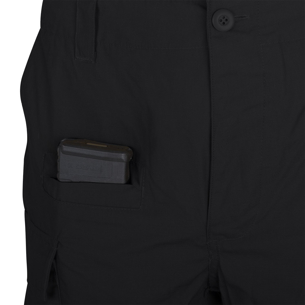 smartphone pocket on helikon black bdu mk2 trousers