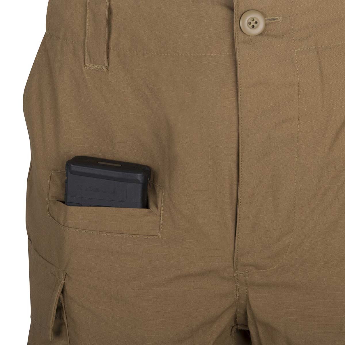 smartphone pocket on helikon coyote bdu mk2 trousers