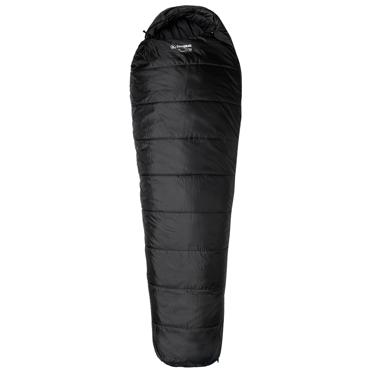 snugpak black sleeper lite sleeping bag zipped closed