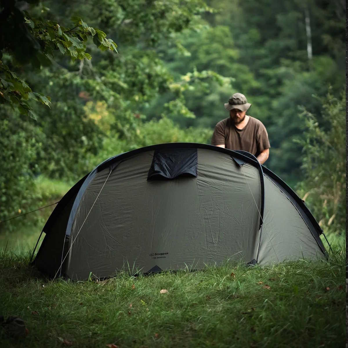 snugpak bunker ix tent outside setup