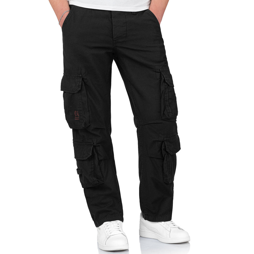 Surplus Airborne Slim Fit Cargo Trousers Black | Military Kit