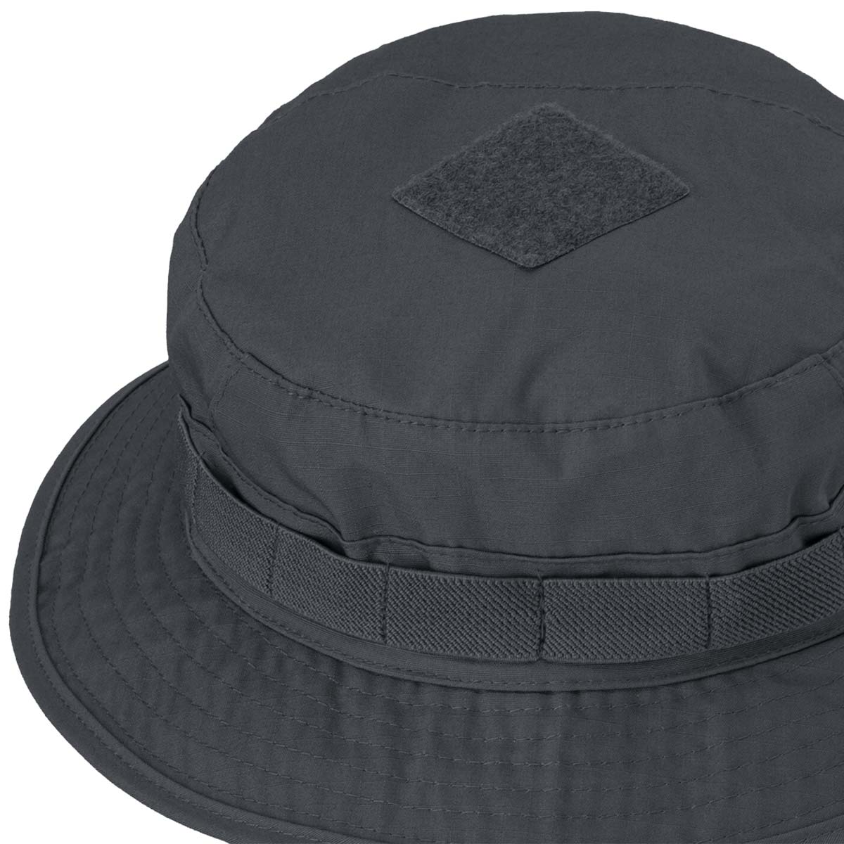 top velcro patch and elastic loops on helikon cpu grey boonie hat