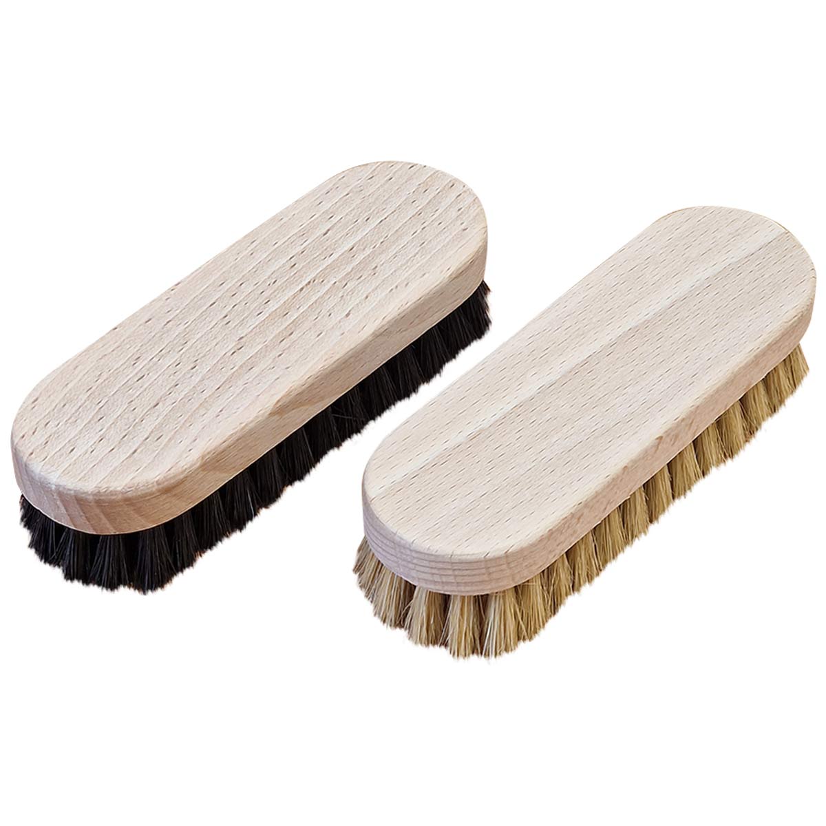 varnished wood backs on cherry blossom deluxe shoe care brush set