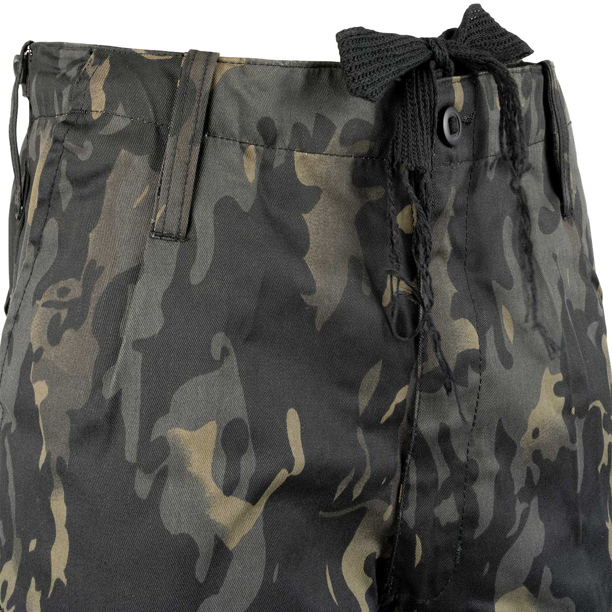 viper pcs 95 trousers black camo waist drawcord