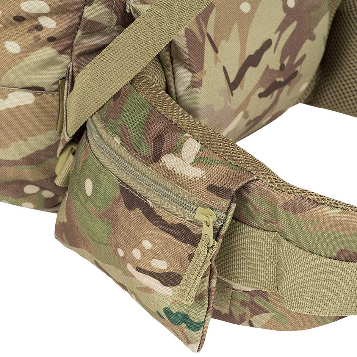 waist pocket on camouflage highlander forces 66l rucksack