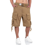 webbing belt of surplus cargo division beige shorts