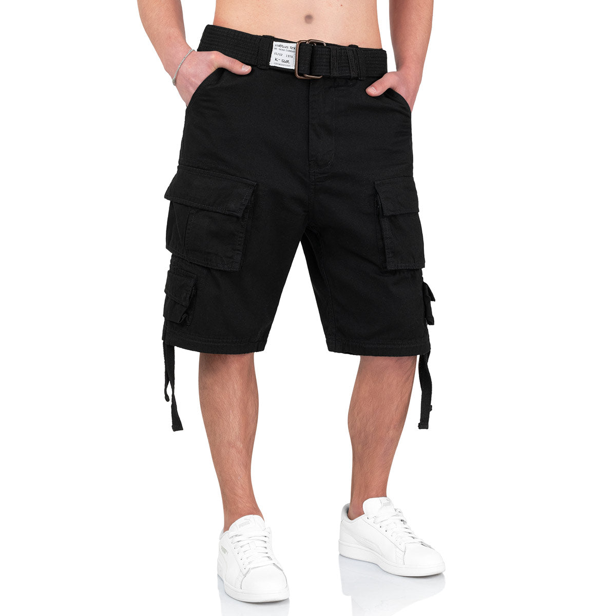 Black cargo shorts mens best sale