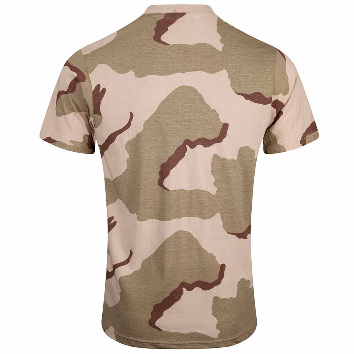 rear of 3 colour desert camo tshirt