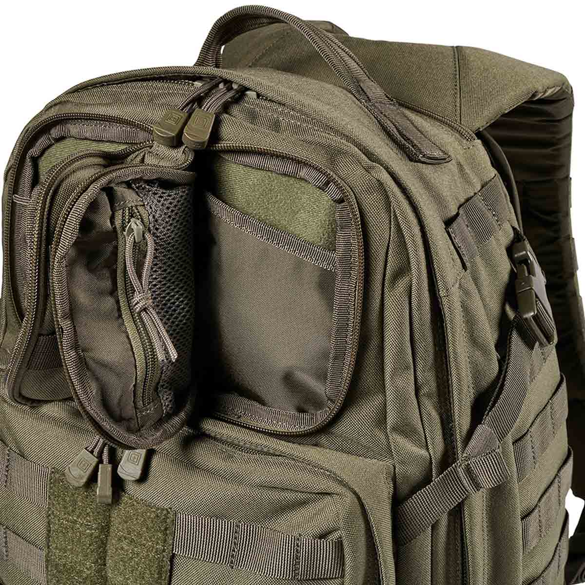 511 rush24 backpack front pockets green