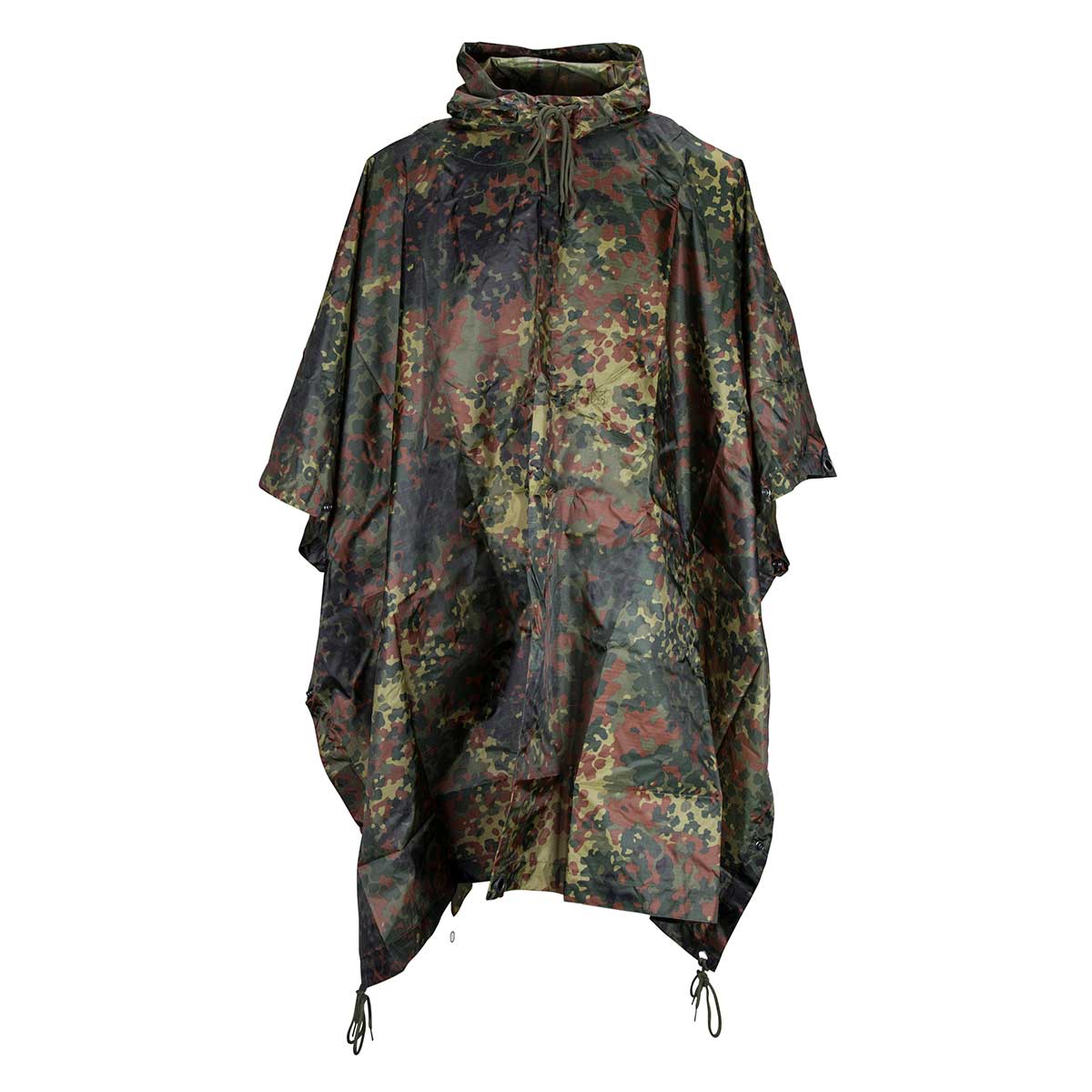 MFH Waterproof Ripstop Poncho Flecktarn Front