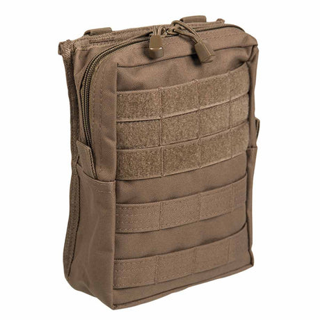 Mil-Tec Large Zipped MOLLE Belt Pouch Dark Coyote Front