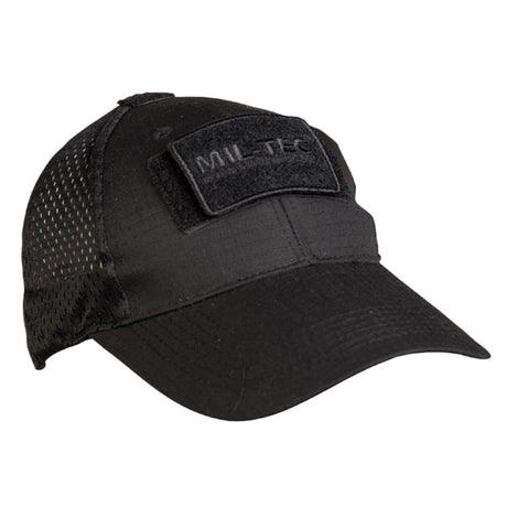 Mil-Tec Net Baseball Cap Black Angle