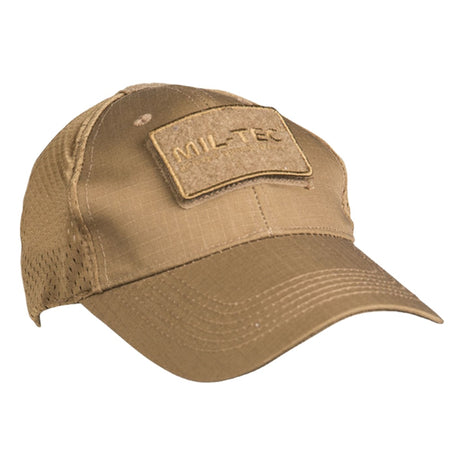 Mil-Tec Net Baseball Cap Dark Coyote Angle