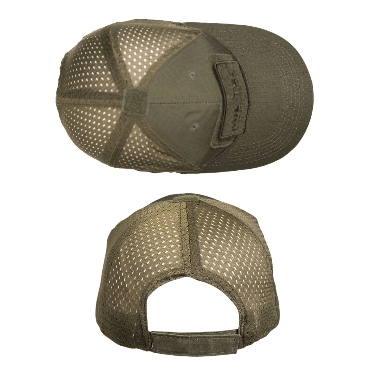 Mil-Tec Net Baseball Cap Olive Top and Rear