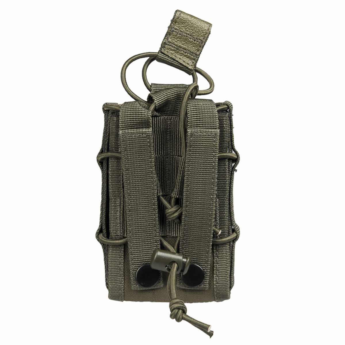 Rear view Mil-Tec Open top Mag Pouch Olive Green