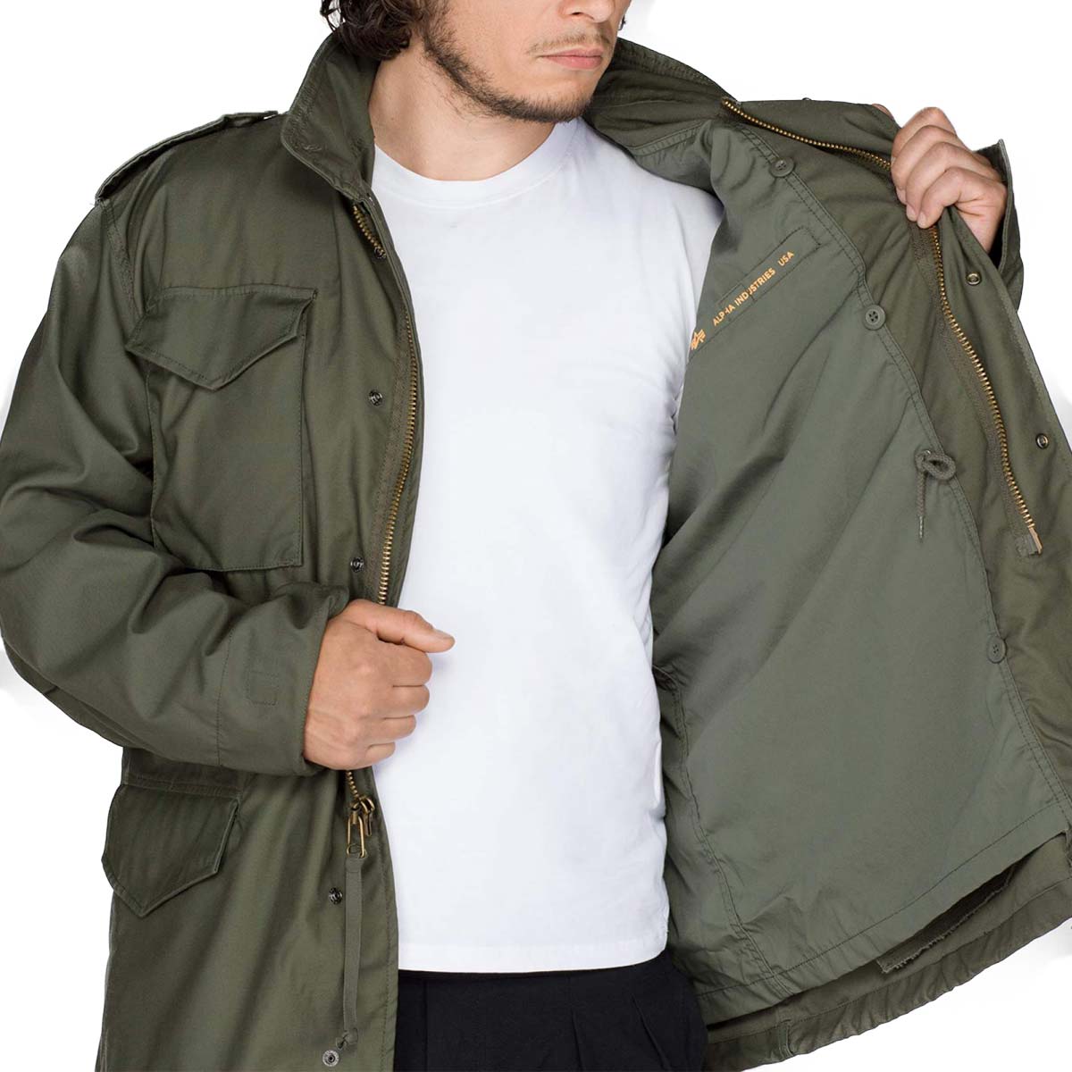 Alpha Industries M65 Field Jacket Olive Green Military Kit