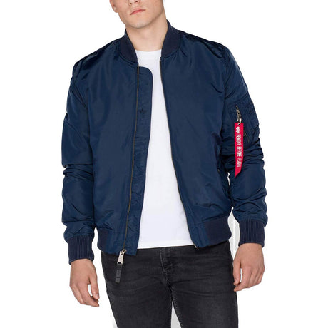 alpha industries slim fit ma1 tt flight jacket rep blue