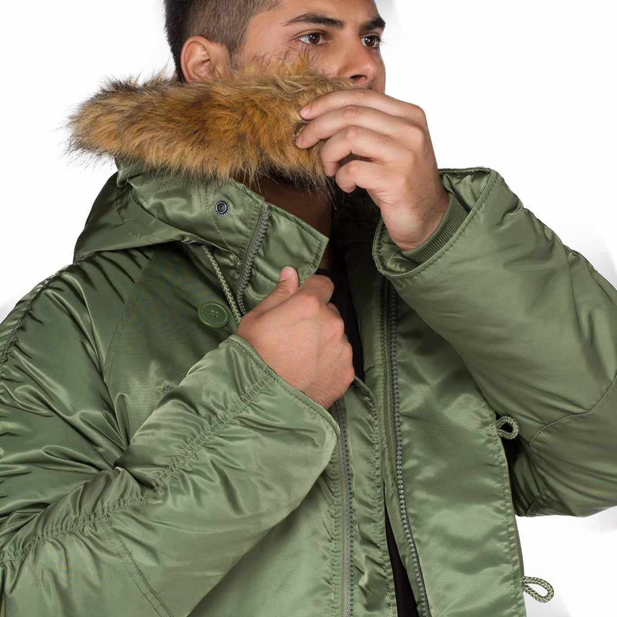 Alpha Industries N3B Faux Fur Hooded Parka Sage Green Military Kit