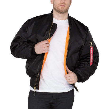 alpha industries ma1 bomber flight jacket black