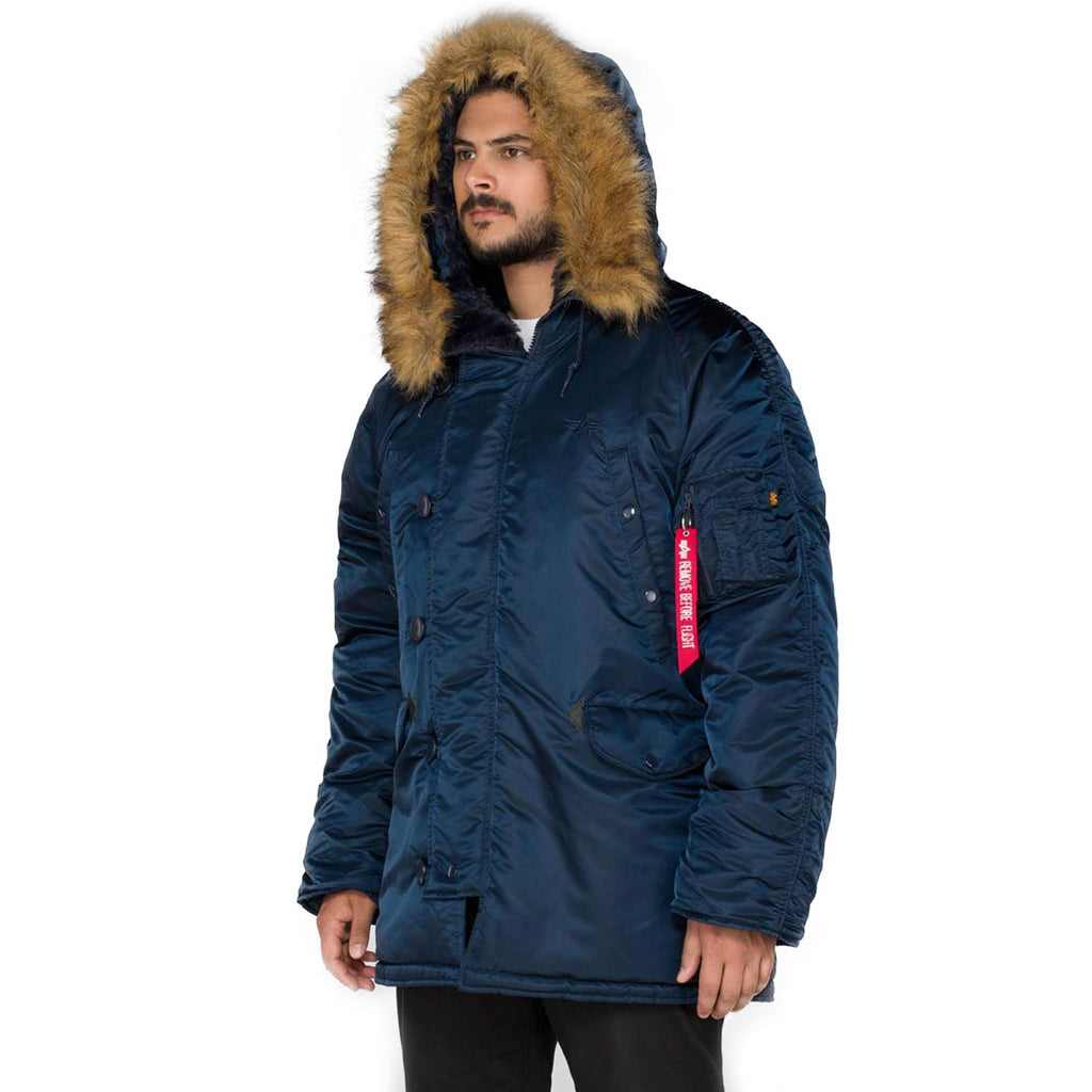 Alpha Industries N3B Faux Fur Hooded Parka Rep Blue | Military Kit